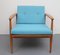 Vintage Light Blue Beech Armchair, 1960s 5