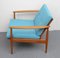 Vintage Light Blue Beech Armchair, 1960s 3