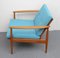 Vintage Light Blue Beech Armchair, 1960s, Image 3