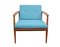 Vintage Light Blue Beech Armchair, 1960s 1