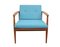 Vintage Light Blue Beech Armchair, 1960s, Image 1