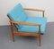 Vintage Light Blue Beech Armchair, 1960s 6