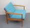 Vintage Light Blue Beech Armchair, 1960s, Image 6