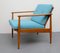 Vintage Light Blue Beech Armchair, 1960s 11