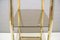 Estantes Hollywood Regency Pyramid de latón dorado y vidrio ahumado, años 60, Imagen 11
