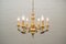 Italian Gilded 6-Armed Chandelier 1960s 2