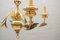 Lámpara de araña italiana dorada con seis brazos, años 60, Imagen 6