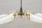 Mid-Century Sputnik Glass & Brass 6-Arm Ceiling Lamp, Image 4