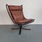 Brauner vintage Leder Falcon Chair von Sigurd Ressell 2