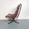 Vintage Brown Leather Falcon Chair by Sigurd Ressell 4