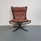 Brauner vintage Leder Falcon Chair von Sigurd Ressell 1