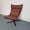 Brauner vintage Leder Falcon Chair von Sigurd Ressell 3