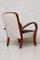 Art Deco Cherry & Velvet Armchairs, 1930s, Set of 2, Image 6