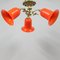 Antique French Ceiling Lamp with Loetz Crystal Tulips, 1910s, Image 1