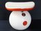 Tabouret Space Age en Plastique Blanc et Orange, 1970s 1