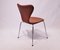 Model 3107 Cognac-Colored Savanne Leather Chairs by Arne Jacobsen for Fritz Hansen, 1970s, Set of 2, Image 5