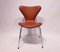 Model 3107 Cognac-Colored Savanne Leather Chairs by Arne Jacobsen for Fritz Hansen, 1970s, Set of 2, Image 2
