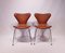 Model 3107 Cognac-Colored Savanne Leather Chairs by Arne Jacobsen for Fritz Hansen, 1970s, Set of 2, Image 1