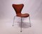 Model 3107 Cognac-Colored Savanne Leather Chairs by Arne Jacobsen for Fritz Hansen, 1970s, Set of 2 4