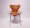 Model 3107 Seven Chairs in Cognac Leather by Arne Jacobsen for Fritz Hansen, 1967, Set of 2 1