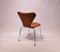 Model 3107 Seven Chairs in Cognac Leather by Arne Jacobsen for Fritz Hansen, 1967, Set of 2 5