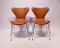 Model 3107 Seven Chairs in Cognac Leather by Arne Jacobsen for Fritz Hansen, 1967, Set of 2, Image 3