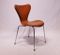 Model 3107 Seven Chairs in Cognac Leather by Arne Jacobsen for Fritz Hansen, 1967, Set of 2 4