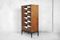 Tall Vintage Walnut Cabinet with Pattern, 1960s 6