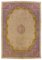 Handgestrickter europäischer Wollteppich in Hellviolett & Grau, 1920er 1