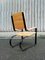 French Flat Metal & Pine Armchair, 1960s 2