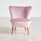 Blush Pink Velvet Club Chair, 1970s, Image 1