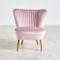 Fauteuil en Velours Rose, 1970s 1