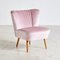 Blush Pink Velvet Club Chair, 1970s 3