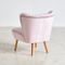 Blush Pink Velvet Club Chair, 1970s 5