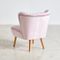 Blush Pink Velvet Club Chair, 1970s, Image 5