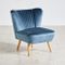 Navy Blue Velvet Club Chair, 1970s 2