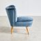 Fauteuil en Velours Bleu Marine, 1970s 3