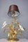 Vintage Lampe aus Messing & Murano Glas 15