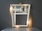 Large Mid-Century Modern Illuminated Mirror with Perforated Metal Frame and Brass Details 2