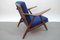Vintage Danish Modern Lounge Chair with Curved Armrests, Image 2
