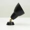 Black Aluminum & Brass Wall Lamp, 1950s, Image 1