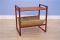 Danish Magazine Rack in Teak & Suede, 1960s 1