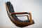 Leather and Teak Swivel Chair, 1960s 5