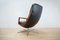 Leather and Teak Swivel Chair, 1960s 4