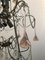 Lámpara de araña vintage con flores de cristal de Murano rosas, Imagen 7