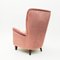 Sillón italiano de terciopelo rosa, años 50, Imagen 7