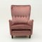 Italian Pink Velvet Lounge Chair, 1950s, Image 3