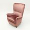 Italian Pink Velvet Lounge Chair, 1950s, Image 4