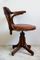 Antique Bentwood Office Swivel Chair with Leather Seat, 1900s 6