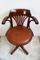 Antique Bentwood Office Swivel Chair with Leather Seat, 1900s 3